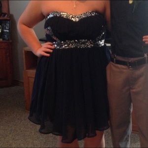 Navy Blue with sequins dress. Size 16